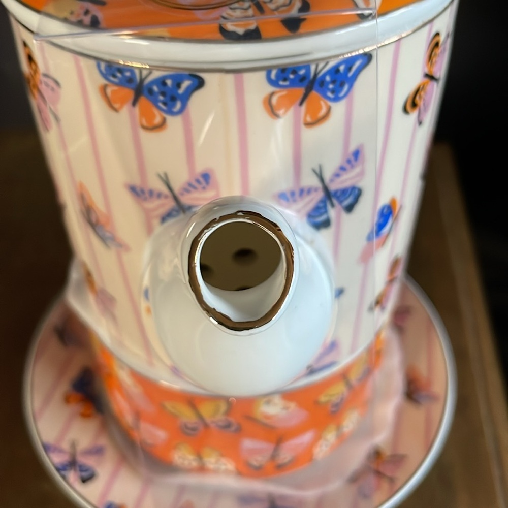 🦋Graces Teaware Butterflies Fine Porcelain Tea For One 24oz Pot/Mug/Saucer (G7) - Picture 5 of 10